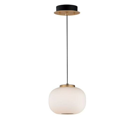 ET2 Lighting E25065-92BKGLD 7.5 in. Soji LED 2-Light Pendant - Black & Gold