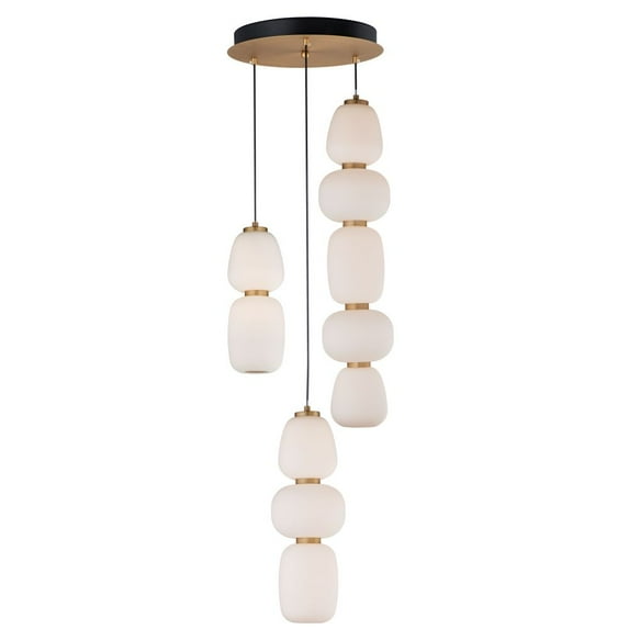 ET2 Lighting E25069-92BKGLD Soji LED 10-Light Pendant - Black & Gold