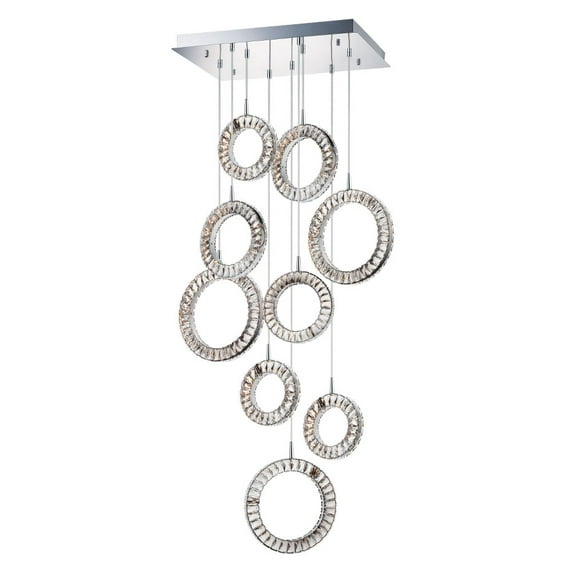 ET2 Lighting E30568-20PC Charm LED 9-Light Pendant - Polished Chrome