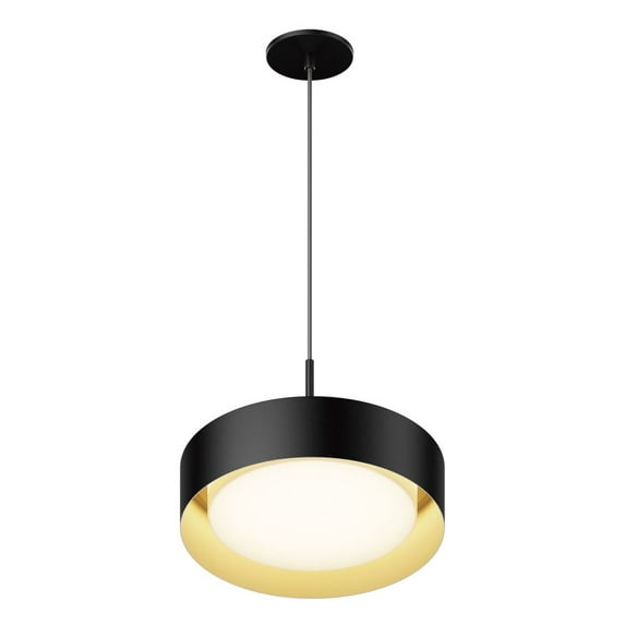 ET2 Lighting E51011-BKGLD Echo - 20W 1 LED Pendant-10 Inches Tall and 13 Inches Wide Black/Gold