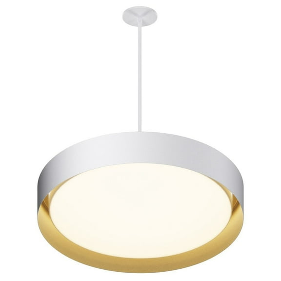 40W 1 Led Pendant-5 Inches Tall And 24 Inches Wide-White/Gold Finish    -Traditional Installation Et2 Lighting E51015-Wtgld