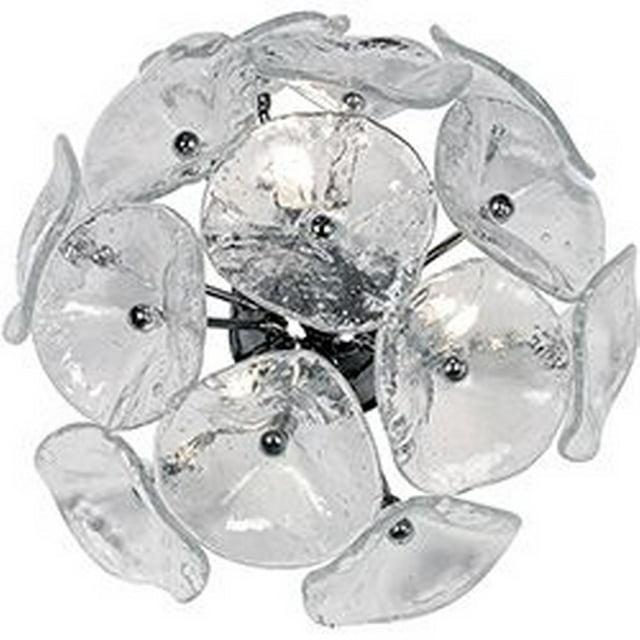ET2 Lighting - Fiori-3 Light Flush/Wall Mount in Leaf style-14.25 Inches wide by