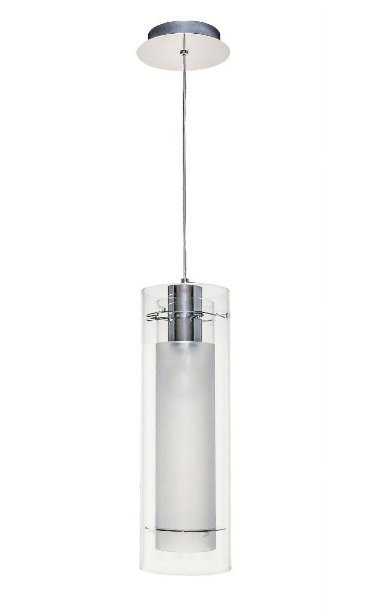 Elegant Dual-Level Glass & Chrome Pendant Light