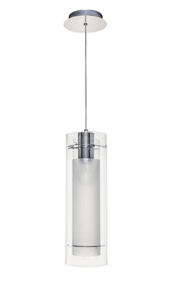 Elegant Dual-Level Glass & Chrome Pendant Light