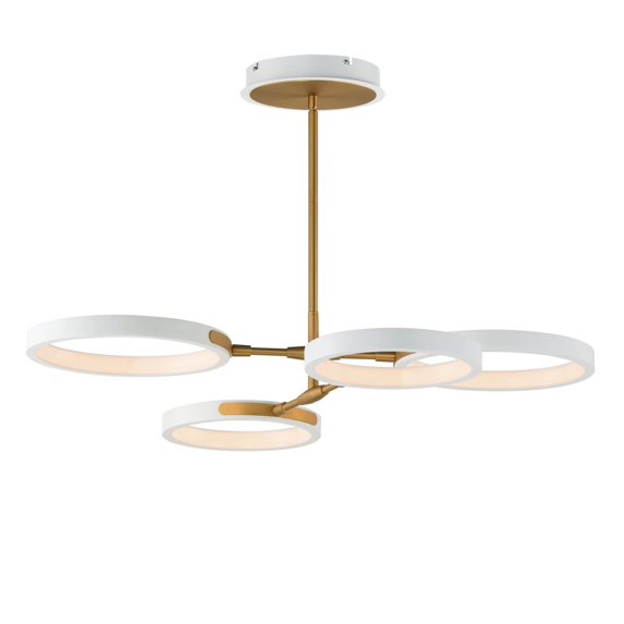 ET2 Lighting E24322-WTGLD Hoopla Chandelier, White & Gold