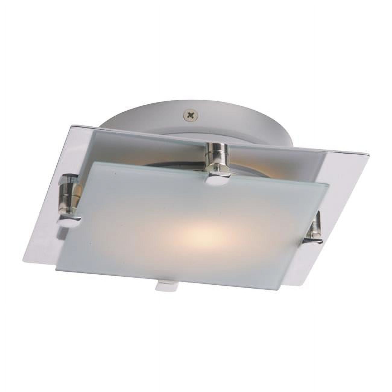 Sleek Satin Nickel LED Flush Mount Light with Frosted Glass