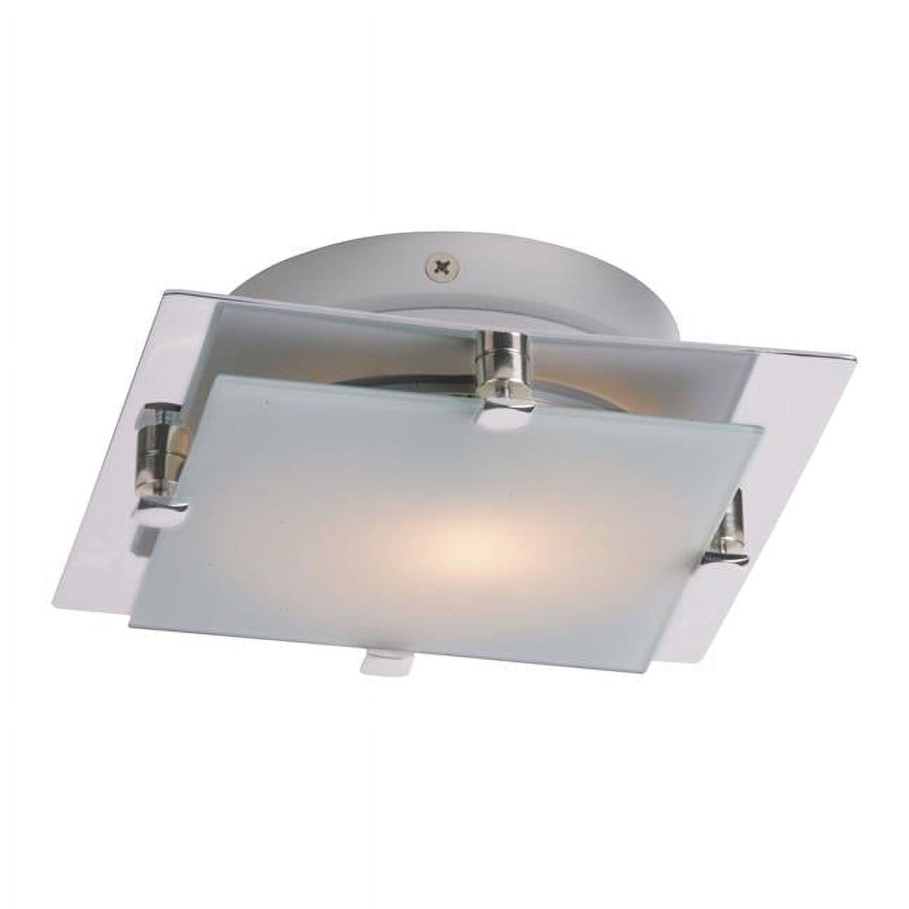 Sleek Satin Nickel LED Flush Mount Light with Frosted Glass