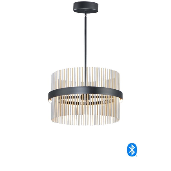 -106W 2 Led Pendant-23.75 Inches Wide By 15 Inches High-Black/Satin Nickel/Satin Brass Finish Et2 Lighting E34205-Bksnsbr