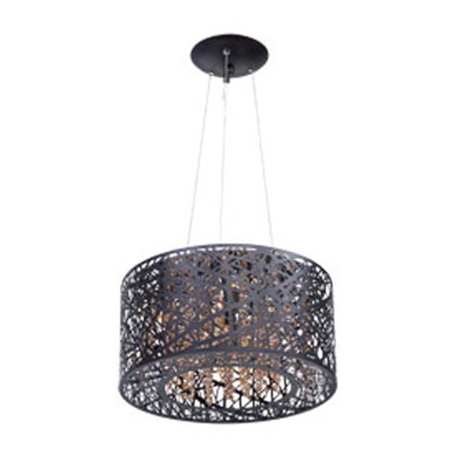 Bronze Crystal LED 7-Light Pendant with Cognac Glass