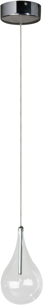 Clear Glass and Chrome Mini Pendant Light