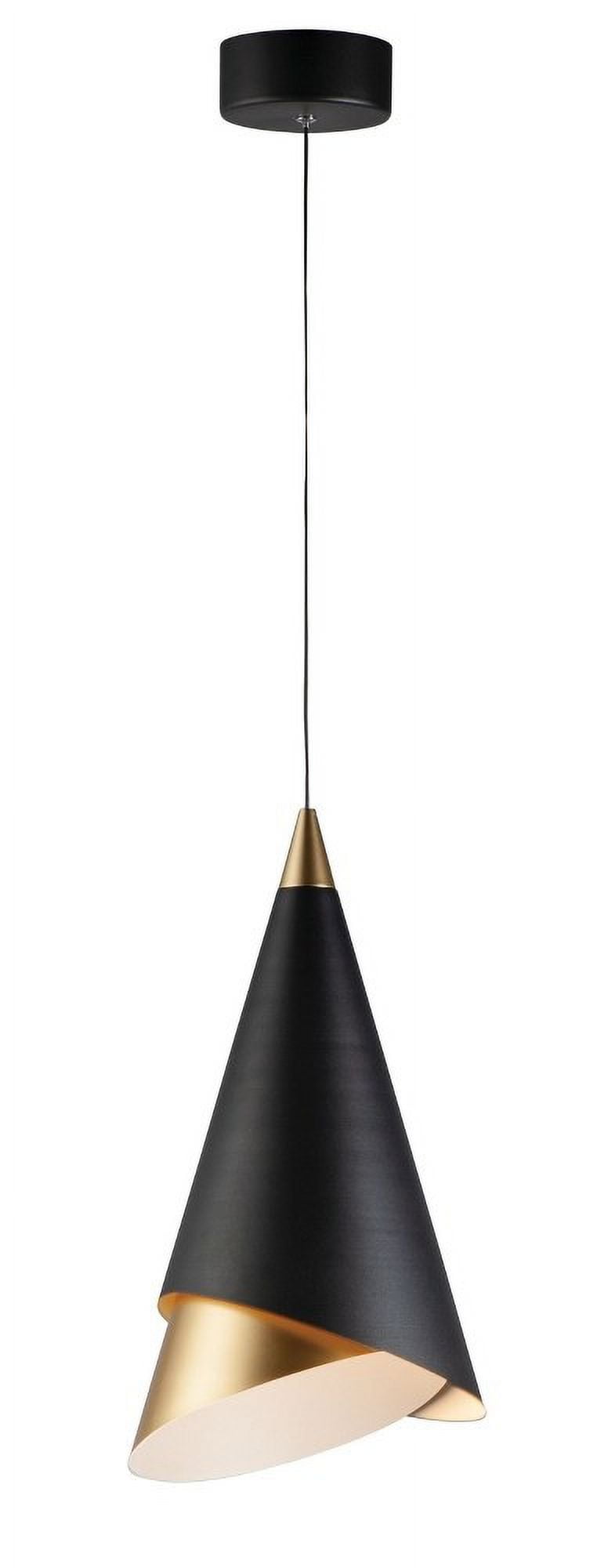 Matte Black and Gold LED Mini Pendant Light