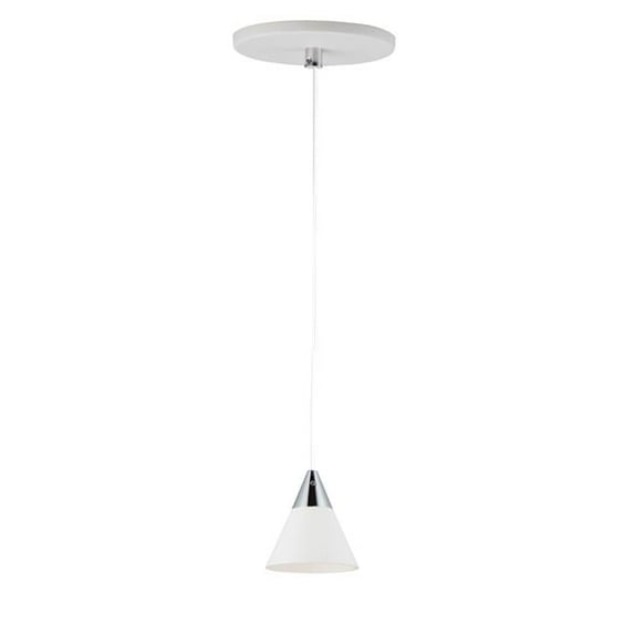 ET2 Lighting E25027-WTPC Micro 1-Light LED Pendant - White & Polised Chrome