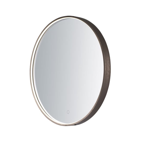 E42016-90BRZ ET2 Lighting Mirror-22W 1 LED Round Mirror-27.5 Inches wide by 27.5 inches high-Anodized Bronze Finish