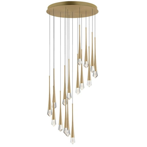 E24230-122GLD-ET2 Lighting-Pierce - 48W 16 LED Chandelier-19 Inches Tall and 24.75 Inches Wide-Gold Finish