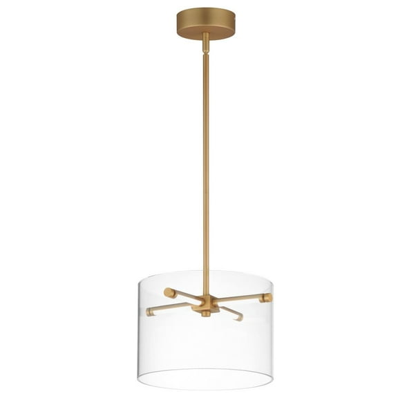 E26382-18GLD-ET2 Lighting-Polo - 22W 1 LED Pendant-8.25 Inches Tall and 12.5 Inches Wide-Gold Finish-Clear Glass Color