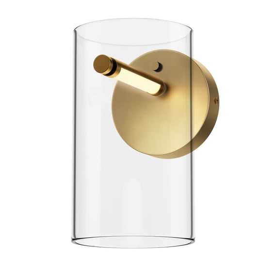 E26380-18GLD ET2 Lighting Polo - 7W 1 LED Wall Sconce-9 Inches Tall and 5 Inches Wide-Gold Finish-Clear Glass Color