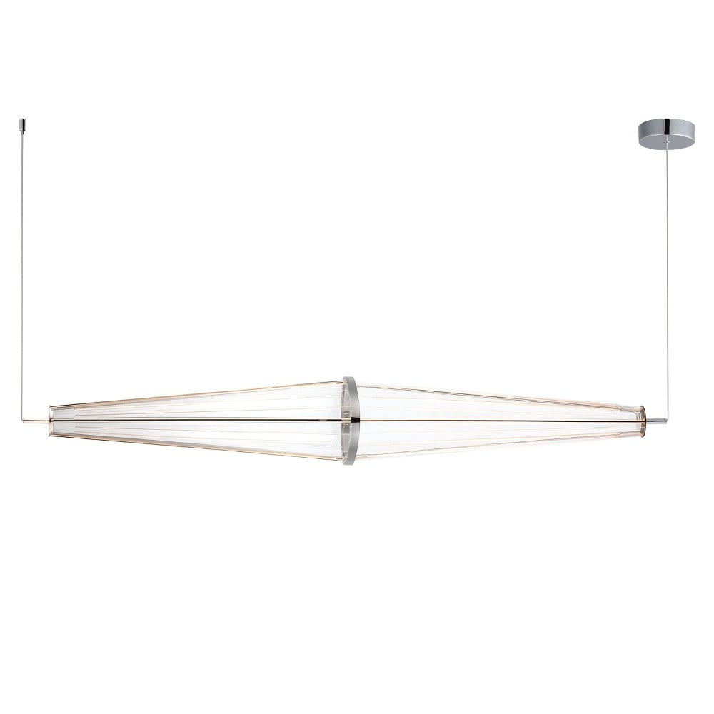 Quasar Polished Chrome LED Linear Island Pendant Light