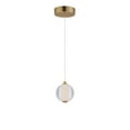 thumbnail image 1 of E24641-144GLD-ET2 Lighting-Rhythm - 5W 1 LED Pendant-5 Inches Tall and 4.25 Inches Wide-Gold Finish-Clear Ribbed Glass Color, 1 of 5