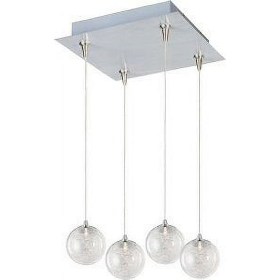 ET2 Lighting - Starburst - Four Light RapidJack Pendant Satin Nickel Finish