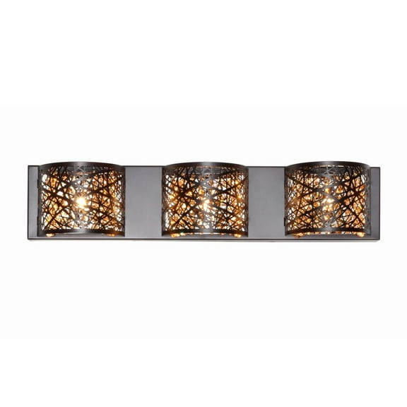 E21316-10BZ ET2 Lighting Inca-3 Light Wall Mount in Contemporary style-4.25 Inches wide by 5 inches high-Bronze Finish