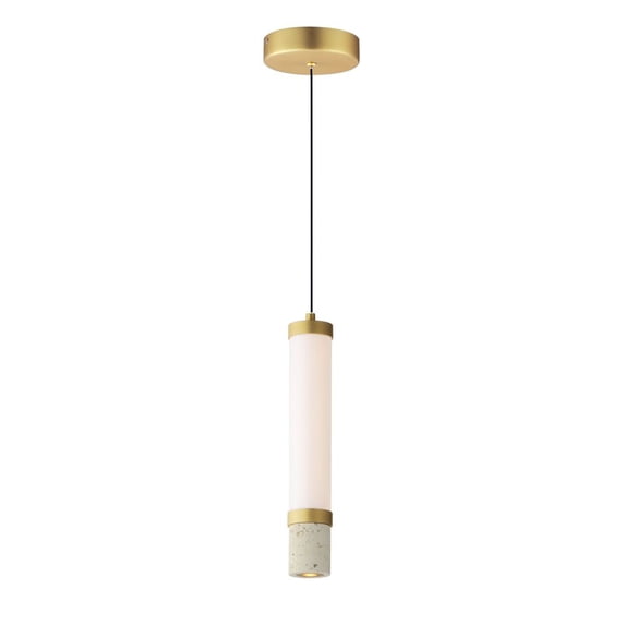 E11051-01TVGLD-ET2 Lighting-Travertine - 11W 2 LED Pendant-15 Inches Tall and 2.5 Inches Wide