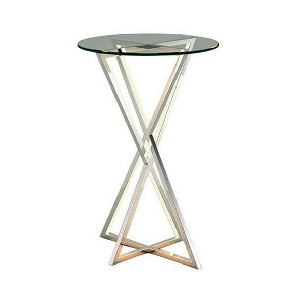 ET2 Lighting - York-4 Light Accent Table Stainless Steel/Glass Base-15.75 Inches