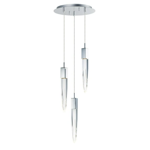 ET2 Quartz 3-Light LED Pendant - Polished Chrome - E31243-20PC