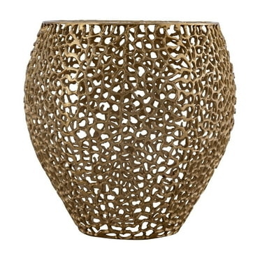 ET3403-18 Modern Style End Table made with Aluminium Casted in Gold Color