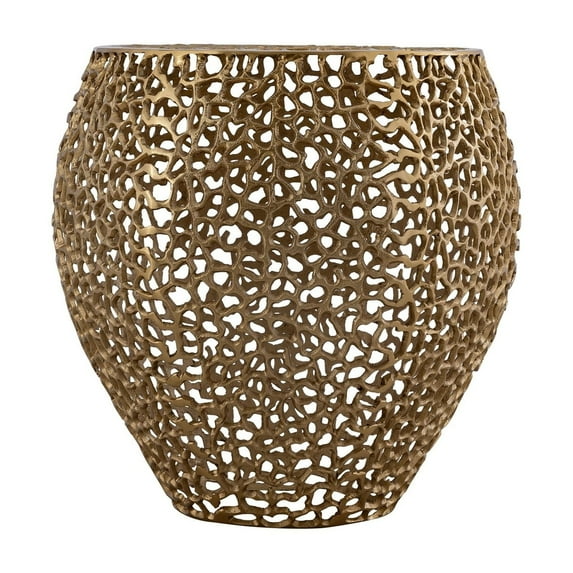 ET3403-18 Modern Style End Table made with Aluminium Casted in Gold Color