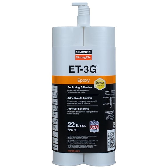 ET3G22-N ET-3G 22 oz. Epoxy Adhesive Cartridge w/Nozzle and Extension