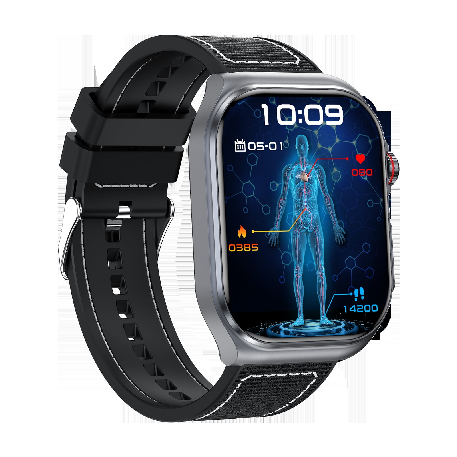 LAATIKUI ET585 smart watch Bluetooth GPS men and women sports mode 2.04-inch fitness exercise tracker answering/calling/smart reminder
