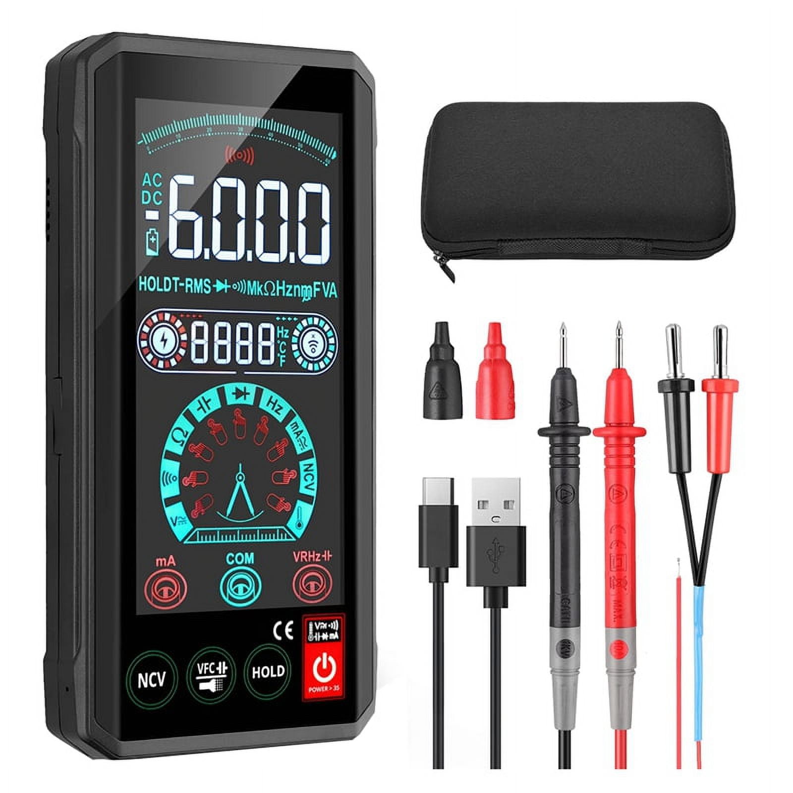 ET8198D Digital Smart Multimeter 4.4In Touch Screen DC AC Voltage
