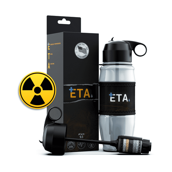 ETA Alkaline Water Filter Bottle for Travel with Advanced Filter, Made in USA (White)