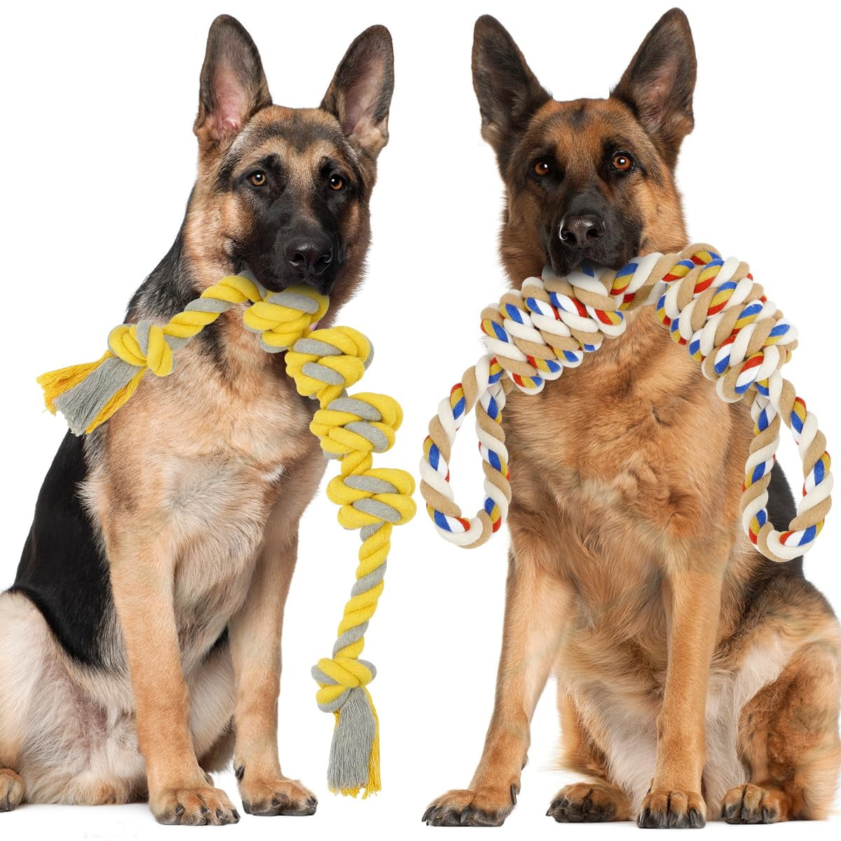 ETACCU Dog Rope Toys for Large & Medium Dogs, 2 Pack 22 Inch Tug of War ...