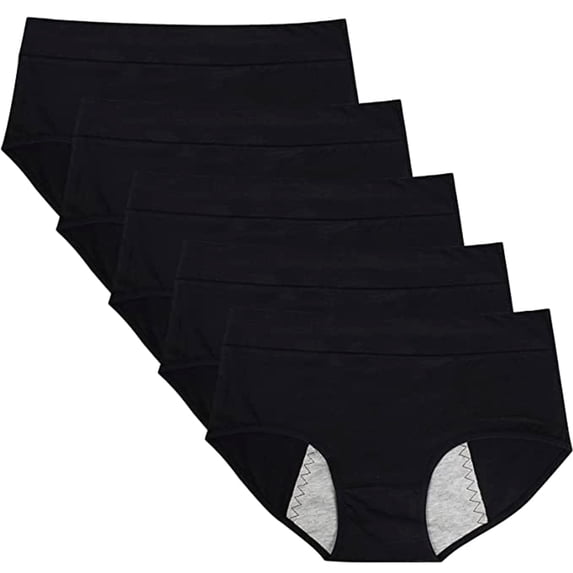 ETAOLINE Women's Period Underwear Leak Proof Postpartum Panties Menstrual Briefs Protective Hipster,5 Pack