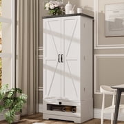 ETASE 55 Kitchen Pantry Cabinet, Pantry Storage Cabinet with Adjustable Shelves and Drawer, Kitchen Cabinet Buffet Cupboards Storage Cabinet for Kitchen, Living Room, Bathroom, Dining Room