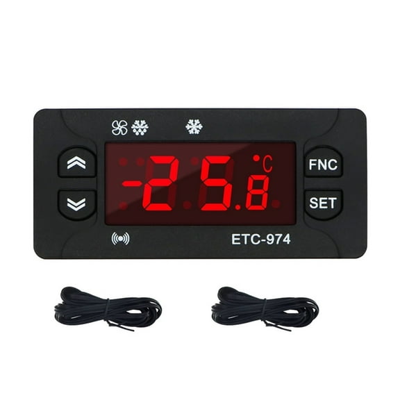 ETC-974 Mini Digital Temperature Controller, Refrigerator Thermostat Regulator, Thermoregulator Thermocouple NTC Dual sensor ,Easy to Install