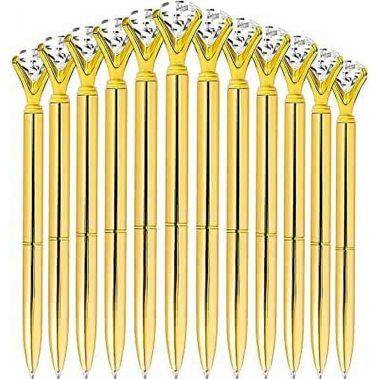 ETCBUYS Diamond Gold Metal Pens - Ballpoint Pens for Bridesmaids Gifts,  Gold Fan