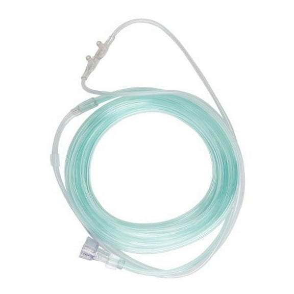ETCO2 Nasal Sampling Cannula with O2 Delivery With Oxygen Delivery Salter-Style Adult Curved Prong / NonFlared Tip, 3 Pack- 4002-7-7