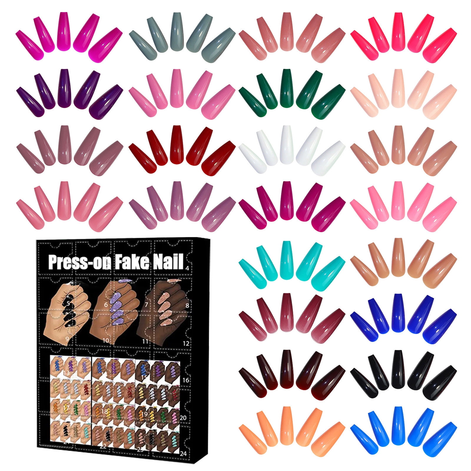 ETCONEN Beauty 2024, 24 Colors Nail Advent Calendar, 24 Days Christmas