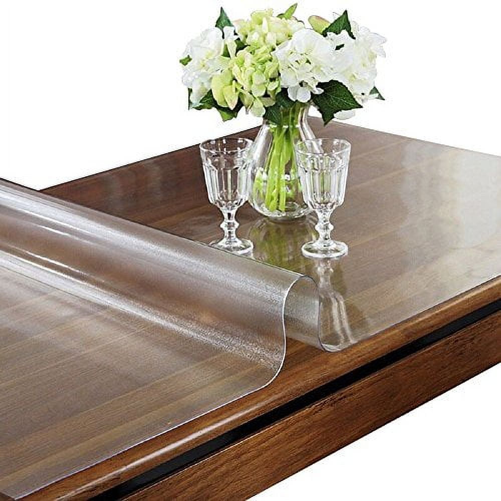 ETECHMART 24 x 48 Inches Frosted PVC Table Cover Protector, 1.5mm Thick