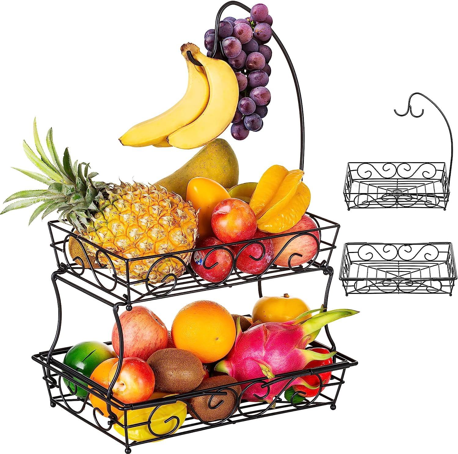 ETECHMART Fruit Basket Bowl, Vegetable Storage for Kitchen, 2Tier