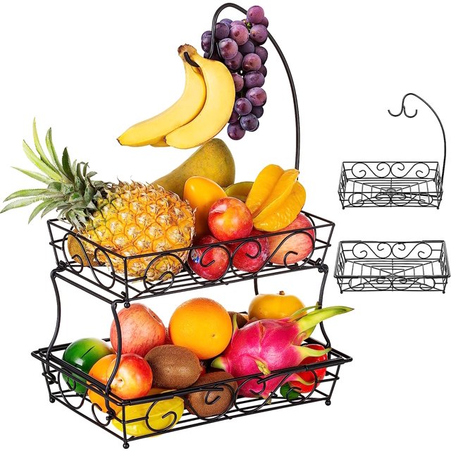 ETECHMART Fruit Basket Bowl, Vegetable Storage for Kitchen, 2Tier
