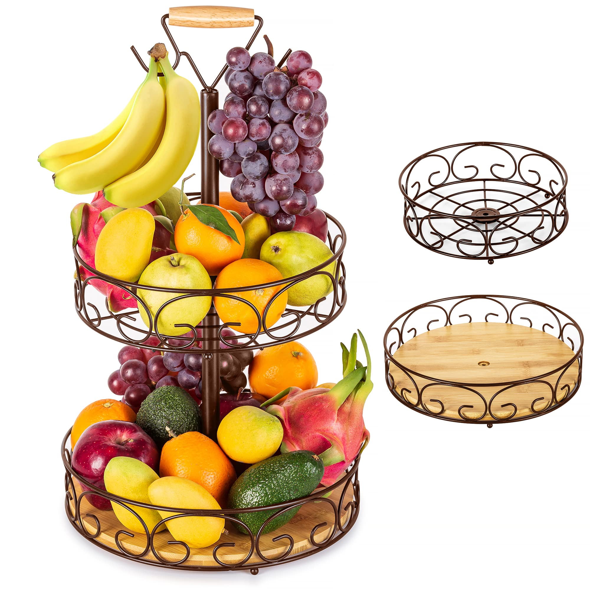 ETECHMART Fruit Basket, Vegetables Countertop Bowl Storage With Banana