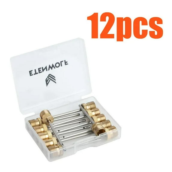 ETENWOLF 12 Pack Brass Ball Pump Needles, No Break Heavy Duty Air Pump Needles for Balls with Storage Case,Compatible with Hand Pump and Electric Pump