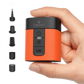 ETENWOLF Mini Electric Air Pump for Inflatables,with 2600 mAh Battery & Camping Light,Ultra-Fast USB Rechargeable Inflate Deflate Pump for Mattress