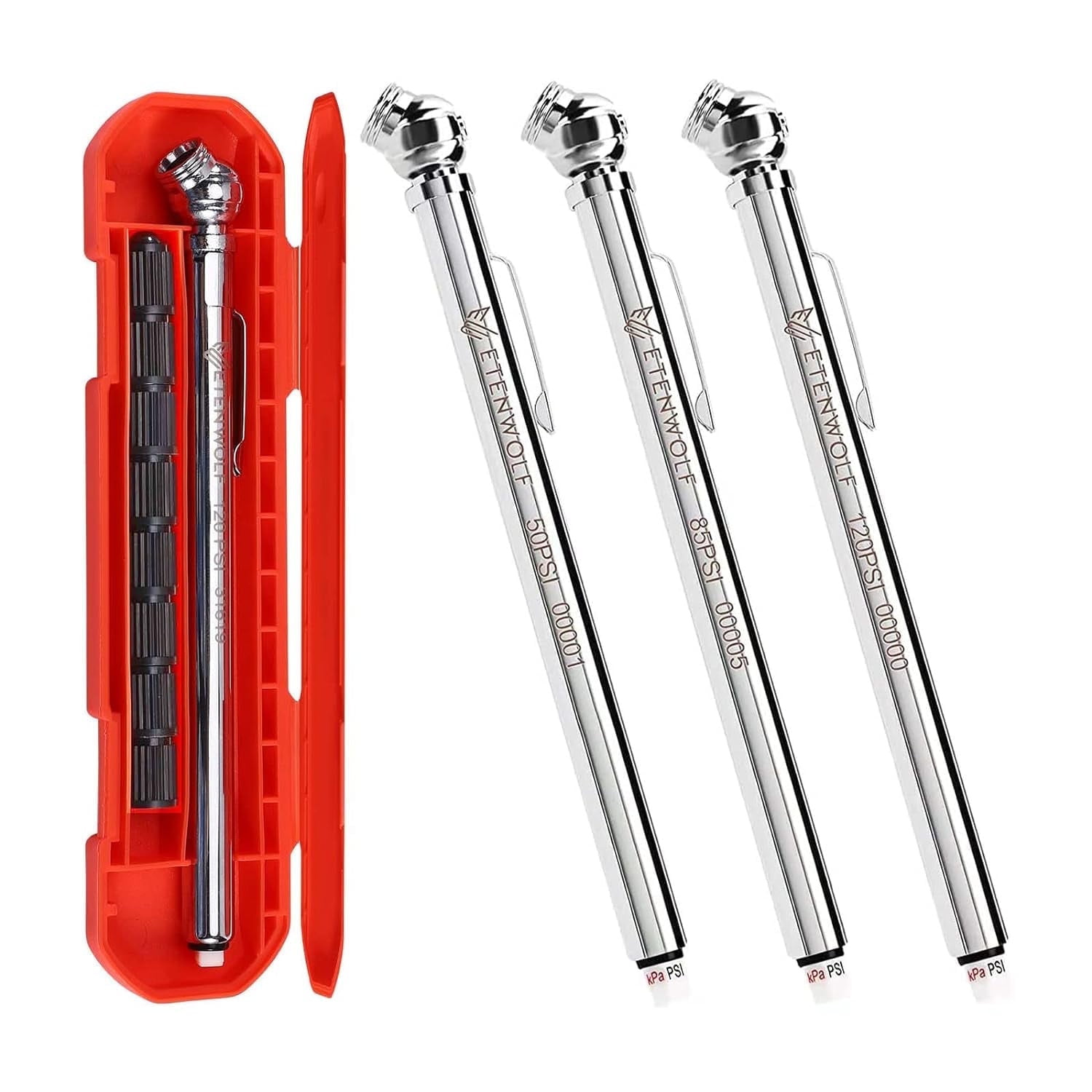 ETENWOLF Pencil Tire Pressure Gauge 3 Pack (10-50PSI, 10-85PSI, 20 ...