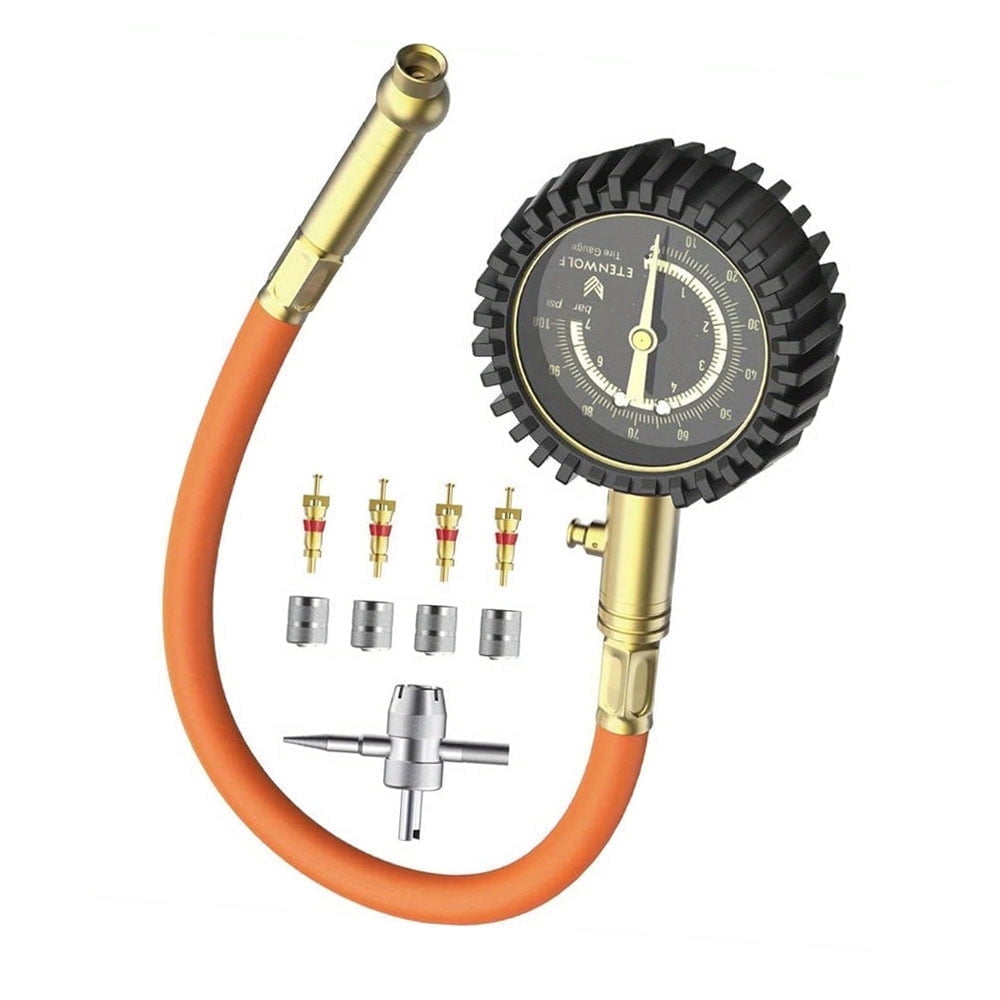 ETENWOLF Tire Pressure Gauge  100 PSI, ANSI B40. 1 Grade A Accurate Tire Gauges for Tire Pressure with Large Glow Dial, Air Pressure Gauge for Tires