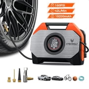 ETENWOLF Tire Inflator Portable Air Compressor for Heavy-duty Vehicle, Cordless Air Pump for Car & Inflatables, Dual Cylinder Bike Pump