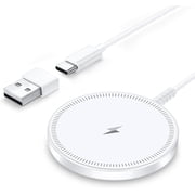ETEPEHI Magnetic Wireless Charger - Fast Charging Pad Compatible for iPhone 17 16 15 14 13 & AirPods Pro 4-2, White